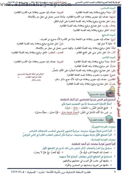 شرح ابيات قصيدة دمشق للصف الثامن؟ 7 شرح ابيات قصيدة دمشق للصف الثامن؟ 6