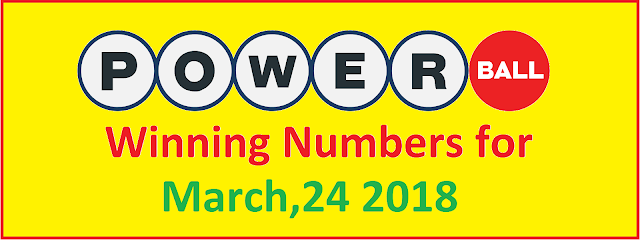 PowerBall Winning Numbers for Saturday, 24 March 2018