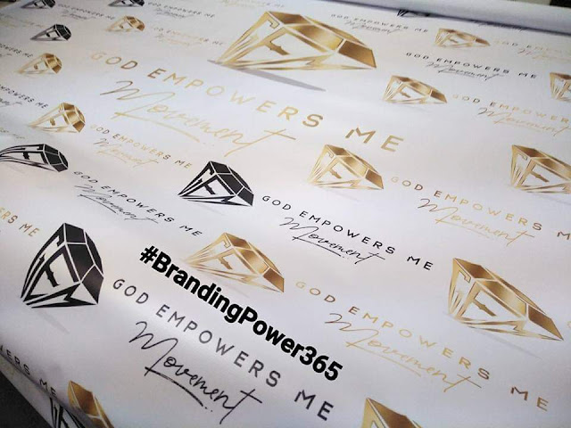 8' x 8' Step and Repeat Backdrop for Yariana's "God Empowers Me" Movement in Miami, Florida (www.BrandingPower365.com)