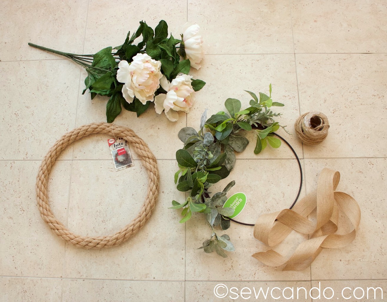 Sew Can Do: Easy DIY Rope & Greenery Wreath