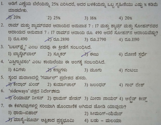 b.ed cet question papers in kannada