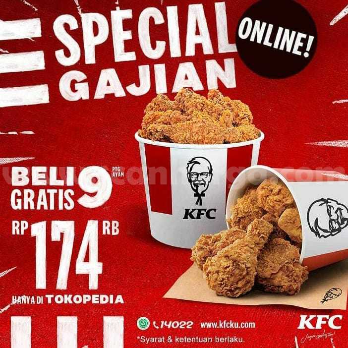 Promo KFC Spesial Gajian Beli Bucket 9 Gratis Bucket 9 Ayam scanharga