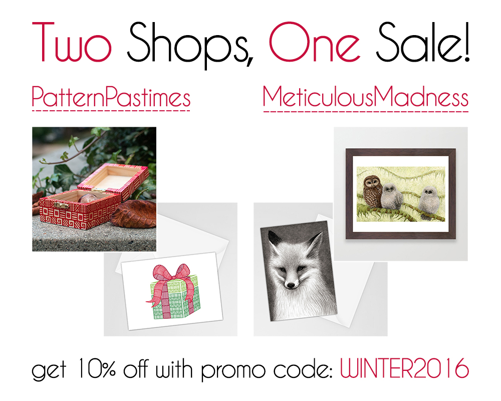 Meticulous Madness Two Shop, One Sale! (On Etsy)