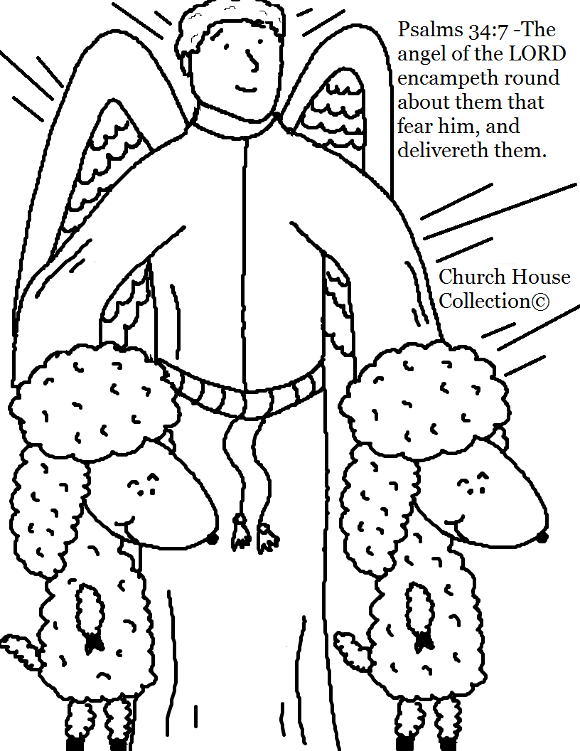 Church House Collection Blog Angel Of The Lord Coloring Page Psalms 347