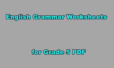 English Grammar Worksheets for Grade 5 PDF - exercours