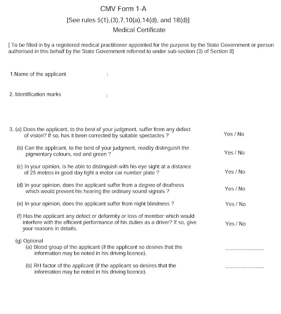 Form 1-A Medical Certificate Download