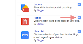 Adding Pages gadget in Blogger