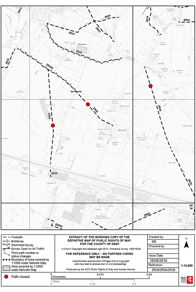 Kent Rights Of Way Map Notice Board | News From Upchurch Matters: Temporary Closure Of Public  Footpaths Zr28, Zr26 And Zr38, Upchurch
