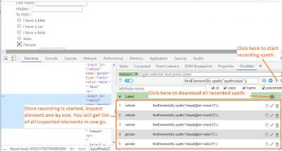 record xpath in chropath