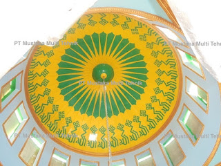 Kubah Plafon Masjid Dekoratif Warna - Copyright : PT Mustaka Multi Tehnik