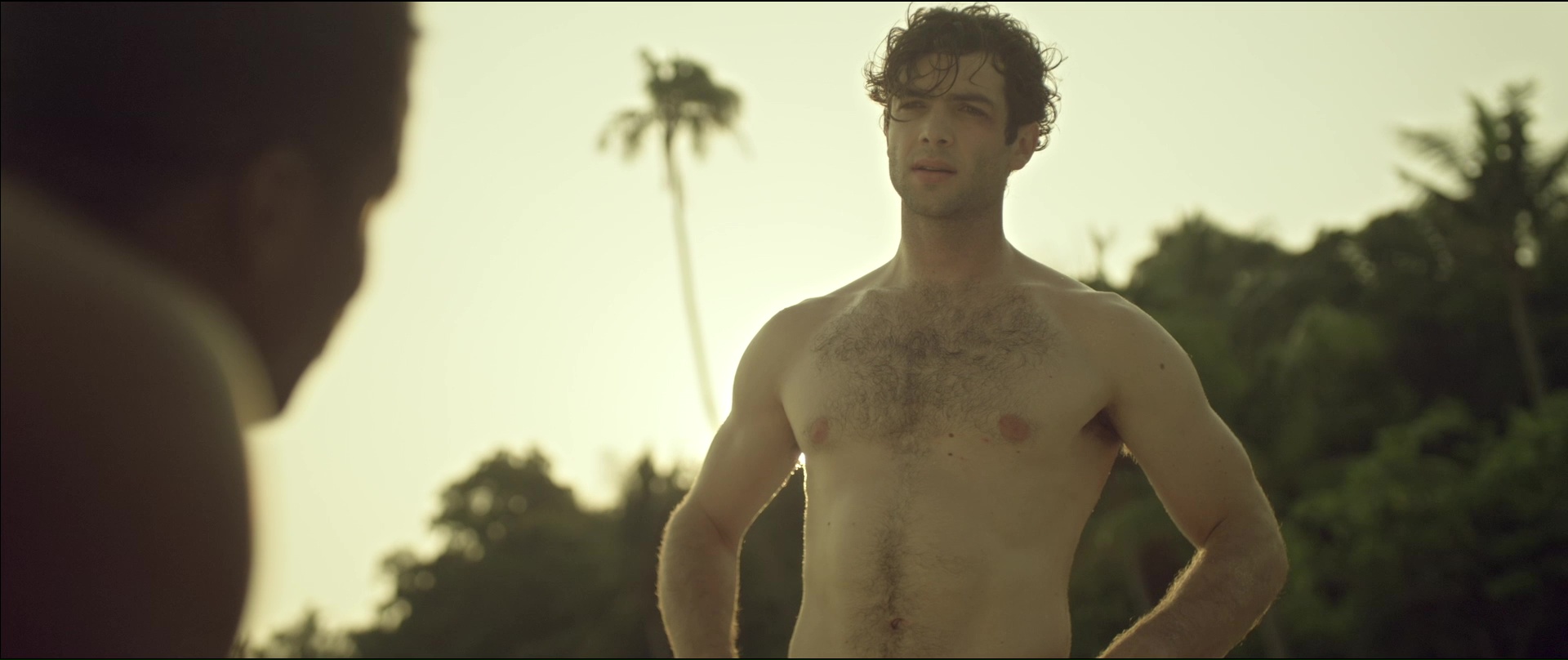 Ethan Peck shirtless in Eden.
