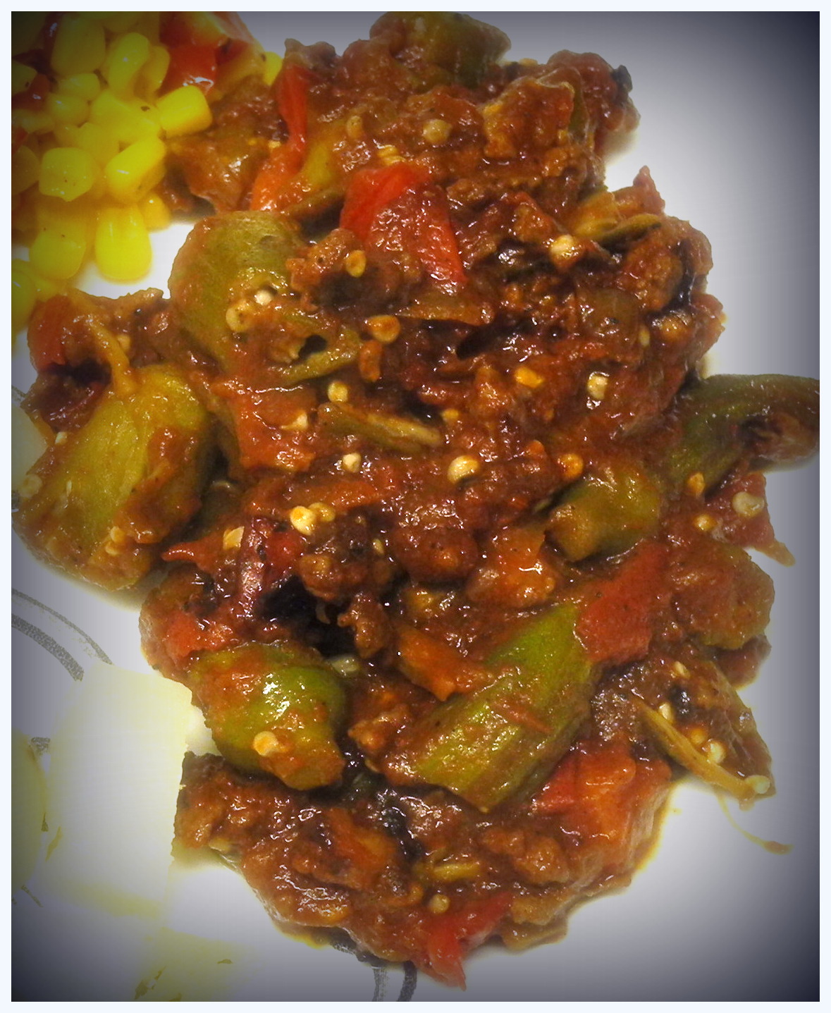 Okra with Tomatoes in a Fragrant Sauce An Edible Mosaic