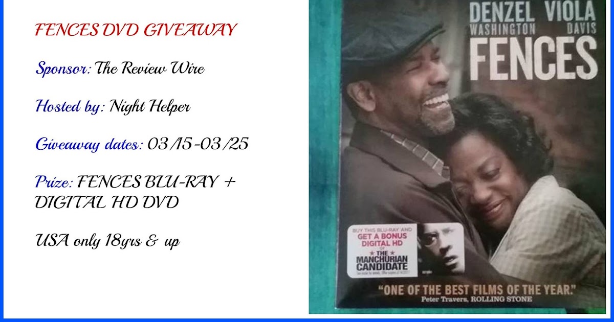 Monicas Rants Raves and Reviews Fences Movie Giveaway ends 3/25!