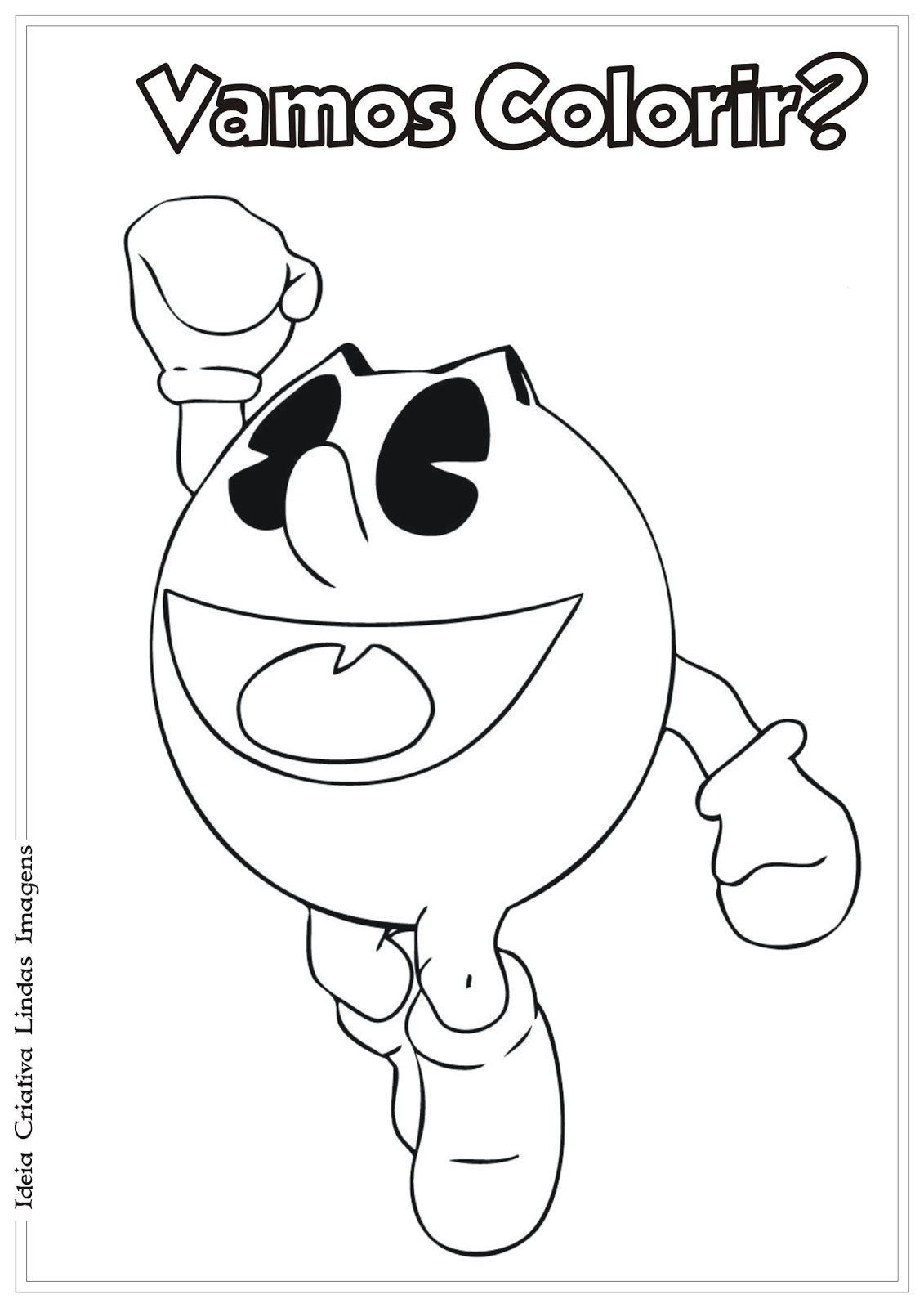 Desenhos de Jogo Pacman 1 para Colorir e Imprimir 