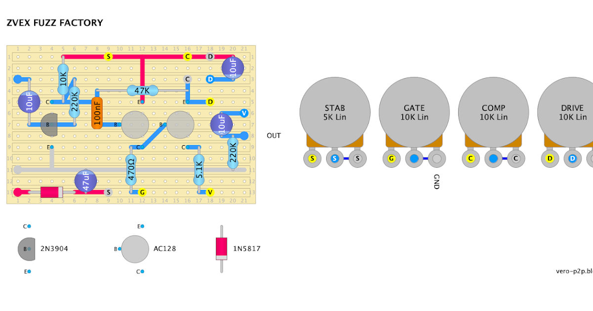 Guitar Effects Vero Point to Point Tag Board Layouts ZVEX Fuzz