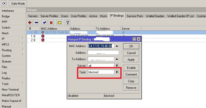 Mikrotik 1c. Откуда взять mac адрес у mikrotik.