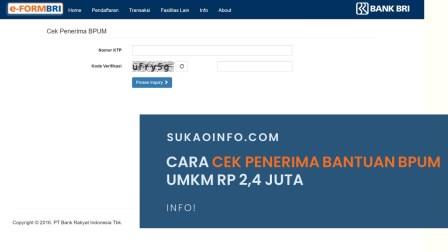 Cara Cek Penerima Bantuan BPUM UMKM Via eform.bri.co.id