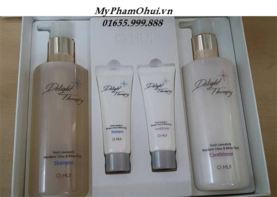 Set dầu gội và dầu xả ohui nuôi dưỡng tóc chắc khỏe óng mượt Ohui Delight Therapy Shampoo Conditioner 2