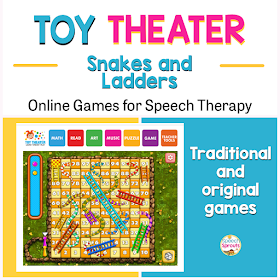Teletherapy speech therapy activities like these 27 open-ended online games make planning easy! Find easy games for toddlers like Build a Monster and great games for bigger kids like Frost Bite and Snakes and Ladders. #speechsprouts #speechtherapygames  #speechtherapy #teletherapy