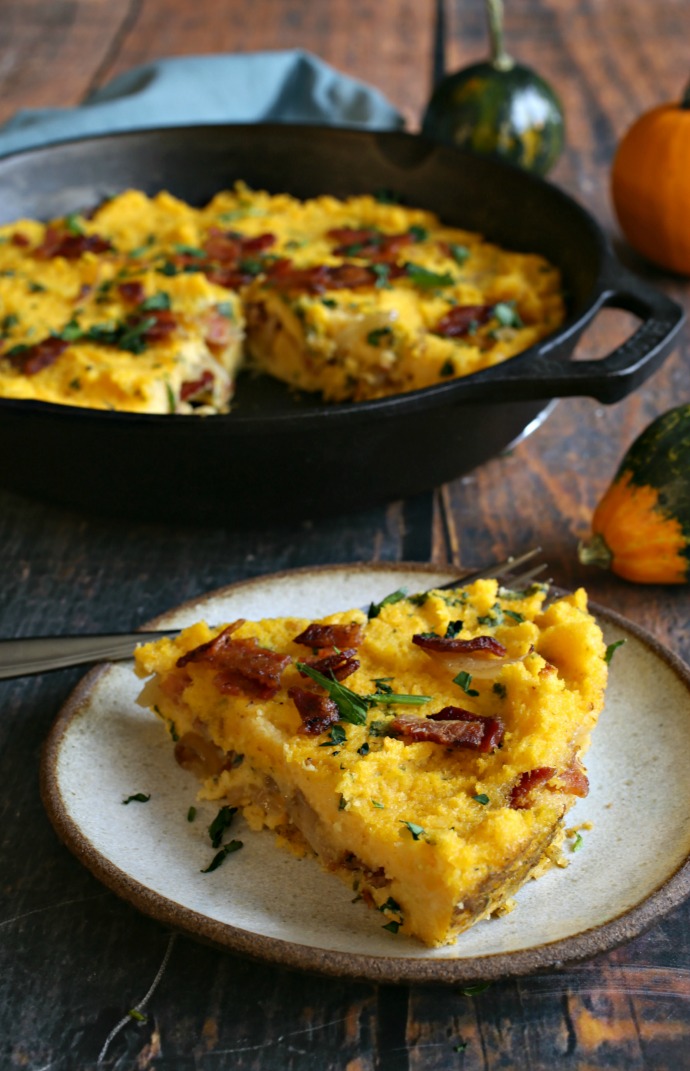 Hungry Couple Baked Polenta with Bacon and Gruyere
