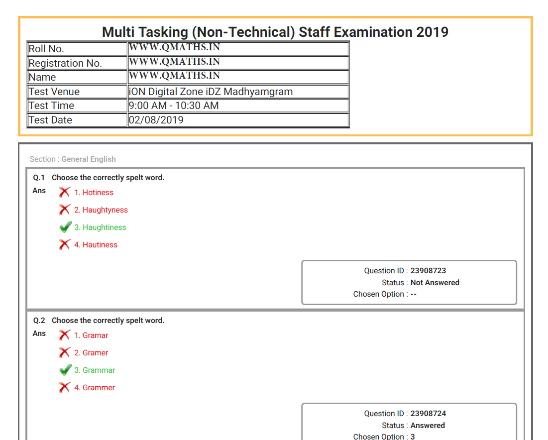 SSC MTS Tier-I Previous Years Questions Paper With Answer key Pdf free ...
