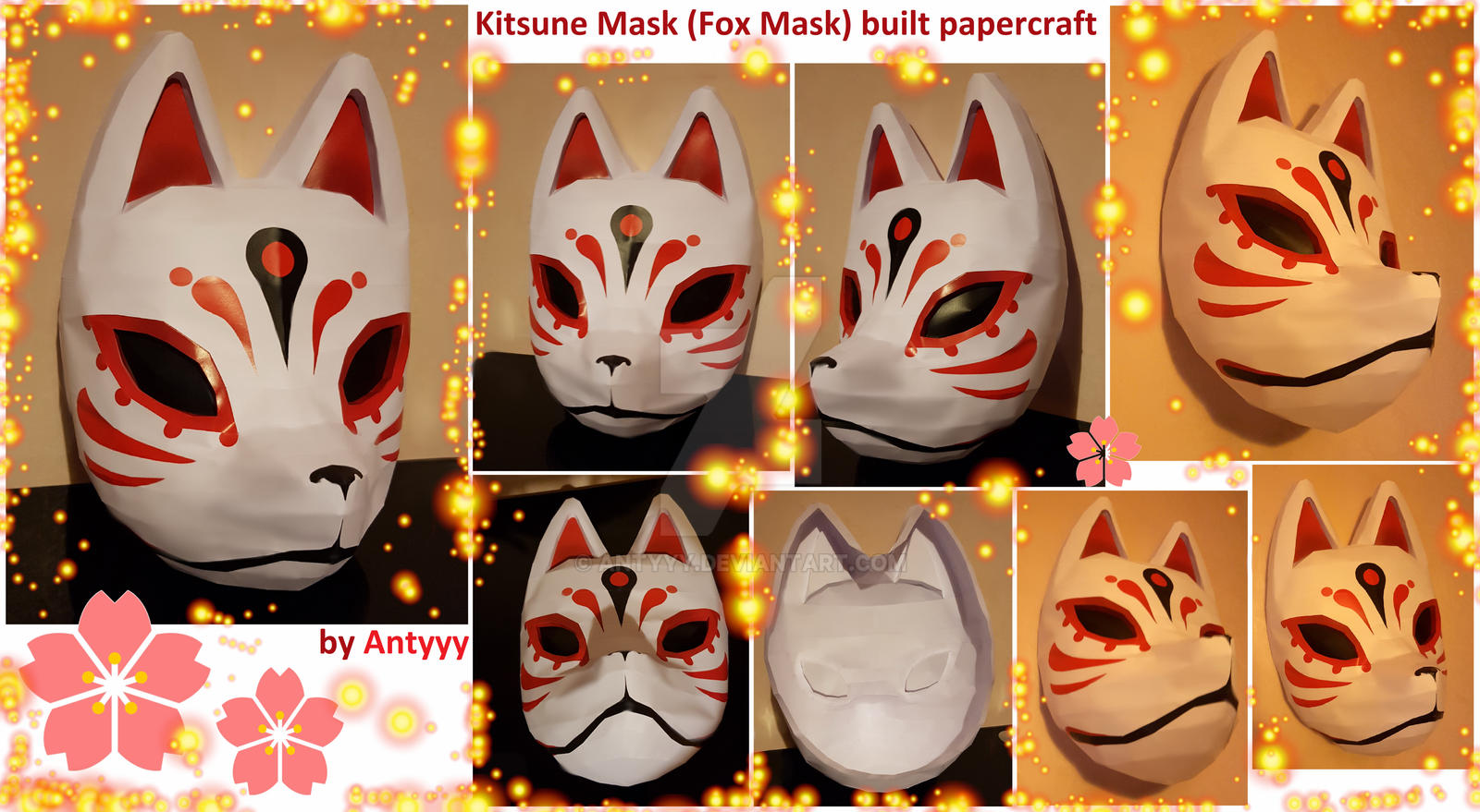 Antyyy's Papercrafts Kitsune Mask (Fox Mask) built papercraft