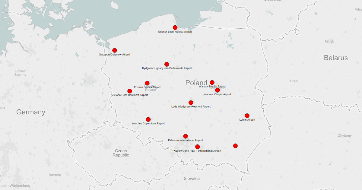 POLAND AIRPORTS MAP | Plane Flight Tracker