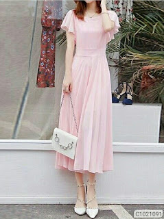 Women's Georgette Solid Maxi Dresses
