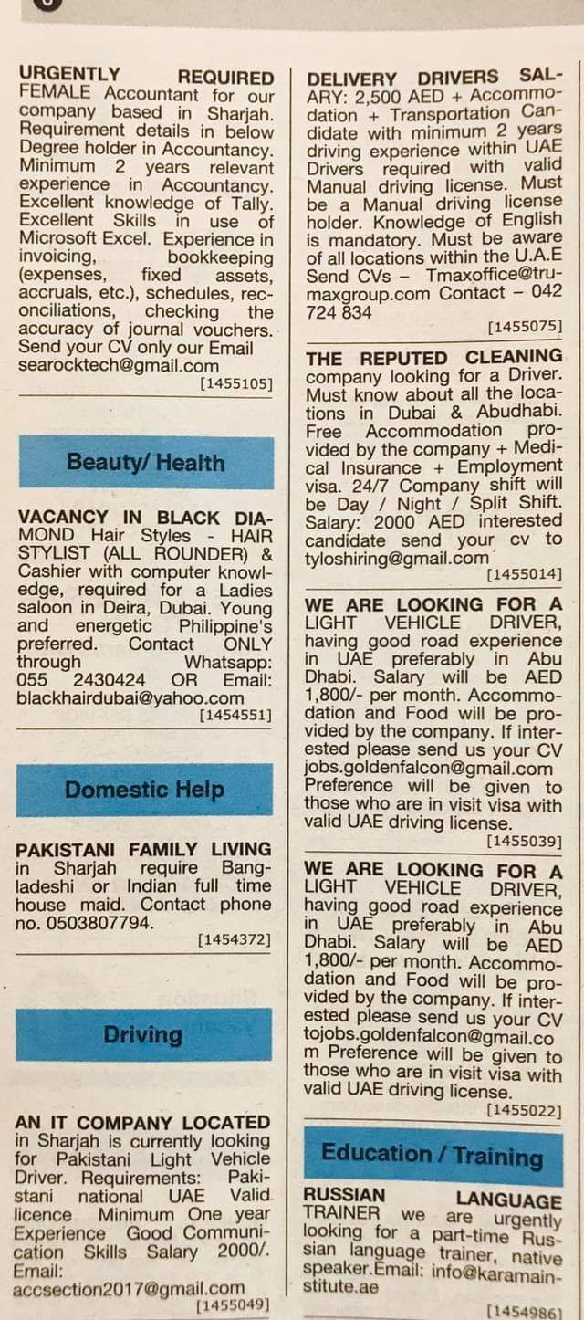 Jobs In Uae Local Hiring Khaleej Times Uae 2910119 Jobs In Abroad