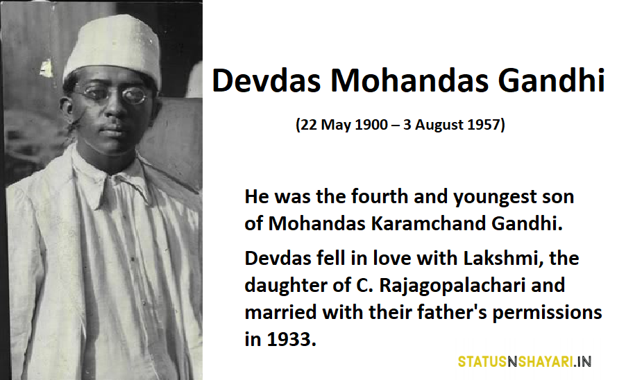 Devdas Gandhi देवदास गांधी Hindi Status And Shayari