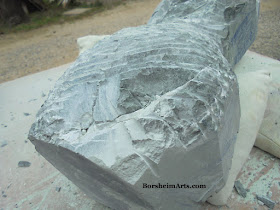 Examining cracks in marble for stone carving