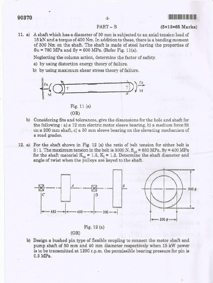 Anna University ME 8593 DESIGN OF MACHINE ELEMENTS NOVEMBER/DECEMBER