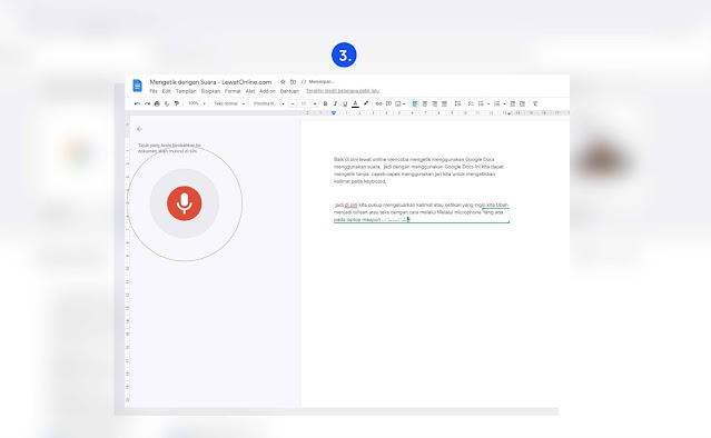 cara mengetik dengan suara google dokumen