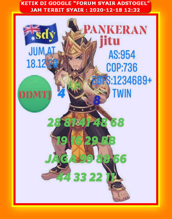 Syair sdy 18 Desember 2020 KODE SYAIR SGP SYAIR HK SYAIR SYDNEY 2021