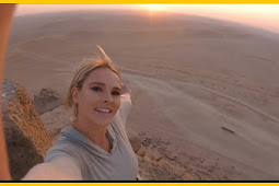 عارضة أزياء أمريكية تتسلق الاهرامات المصرية بدون ترخيص