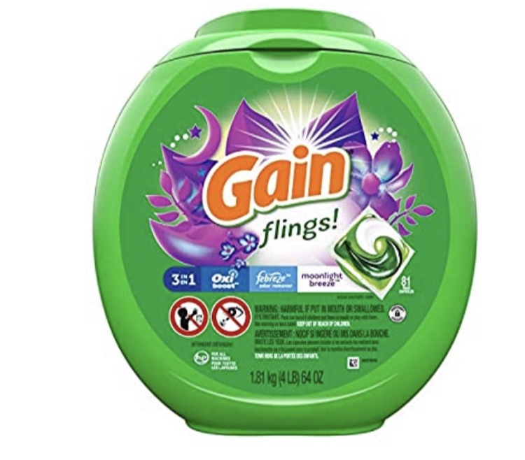 Gain flings! Laundry Detergent Pacs 81 Count 14.98 Shipped
