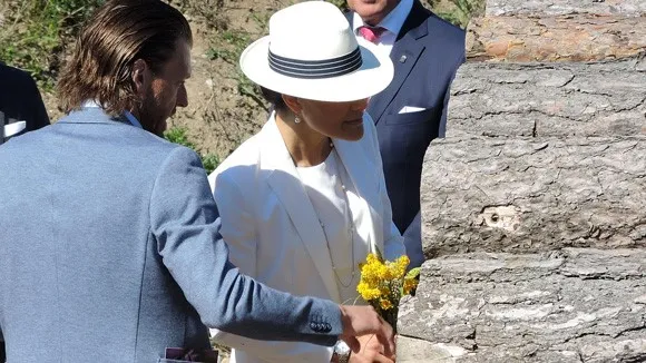 Crown Princess Victoria of Sweden and Prince Daniel of Sweden visited the Island of Gotland. Also visits the newly built bee-hotel. Gotland Governor Cecilia Schelin-Seidegård