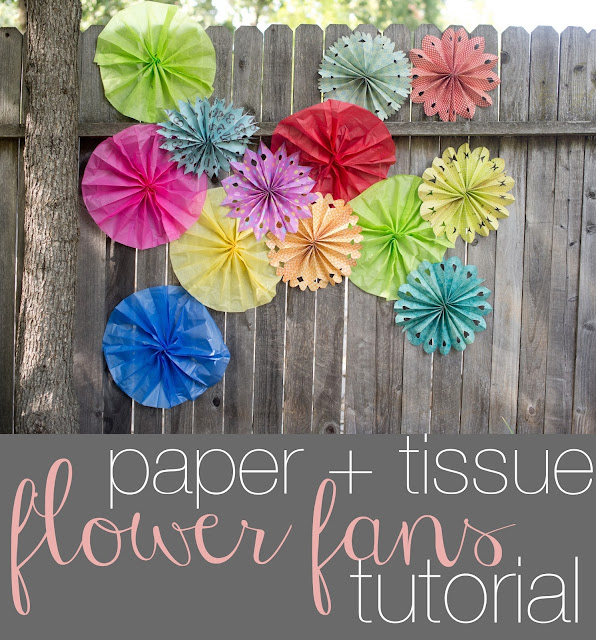 How to make paper and tissue paper flower fans.