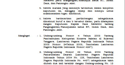 contoh sk pengangkatan rt imam desa dan tokoh adat contoh sk pengangkatan rt imam desa dan tokoh adat