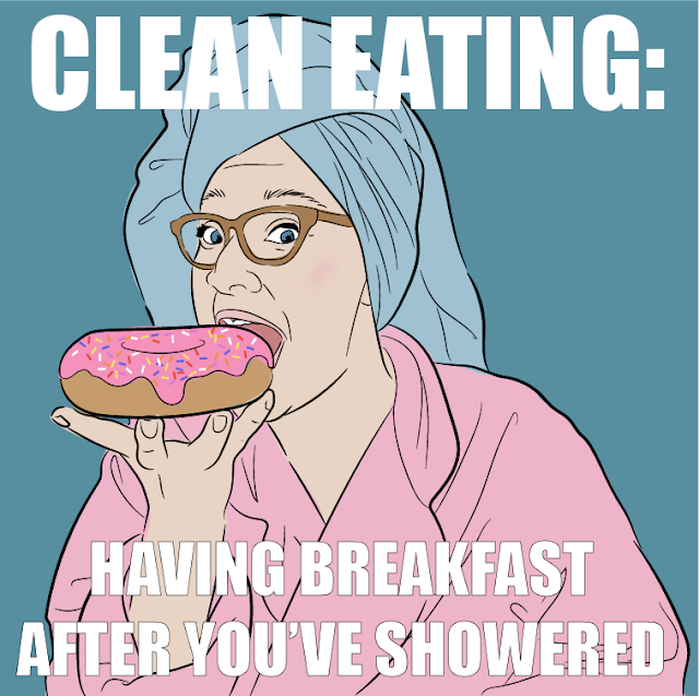 eating-a-donut, clean-eating-meme