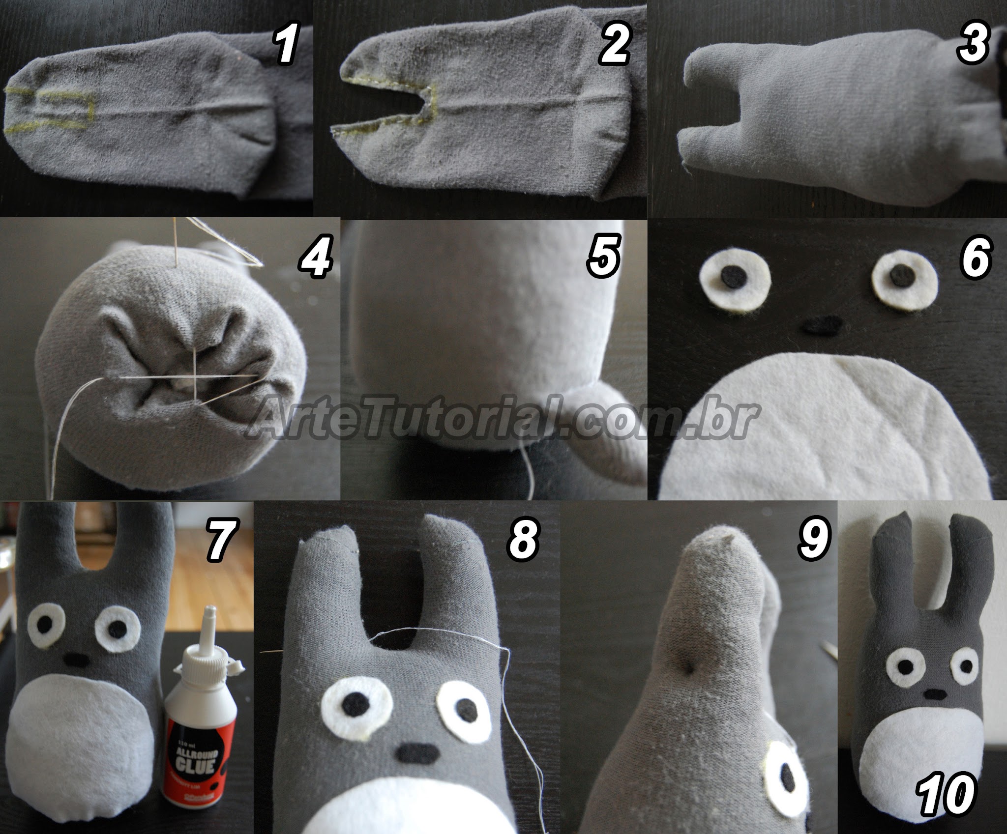 Como fazer um Totoro de pelúcia
