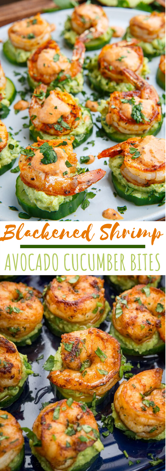 Blackened Shrimp Avocado Cucumber Bites #healthy #keto #appetizers #lowcarb #glutenfree