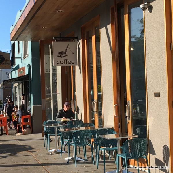 outside seating at Wrecking Ball Coffee Roasters in Berkeley, California