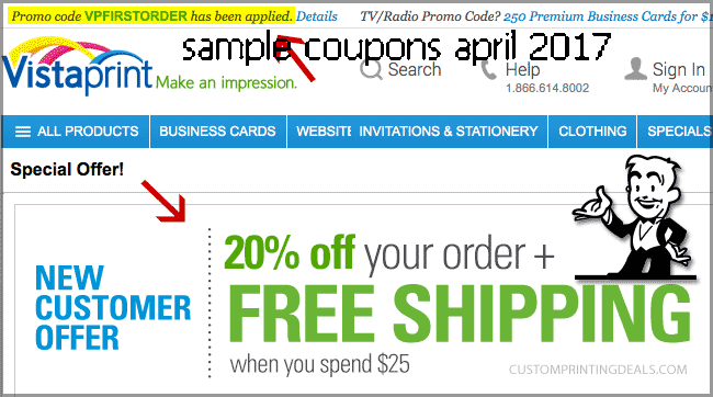 Vistaprint.com business cards coupons