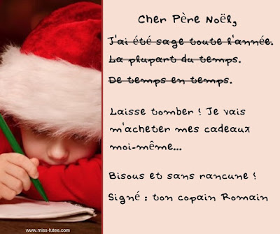 Enfant sage et lettre au père Noël