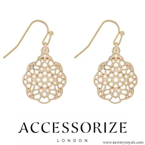 Kate Middleton wore Accessorize Filigree Gold Earrings