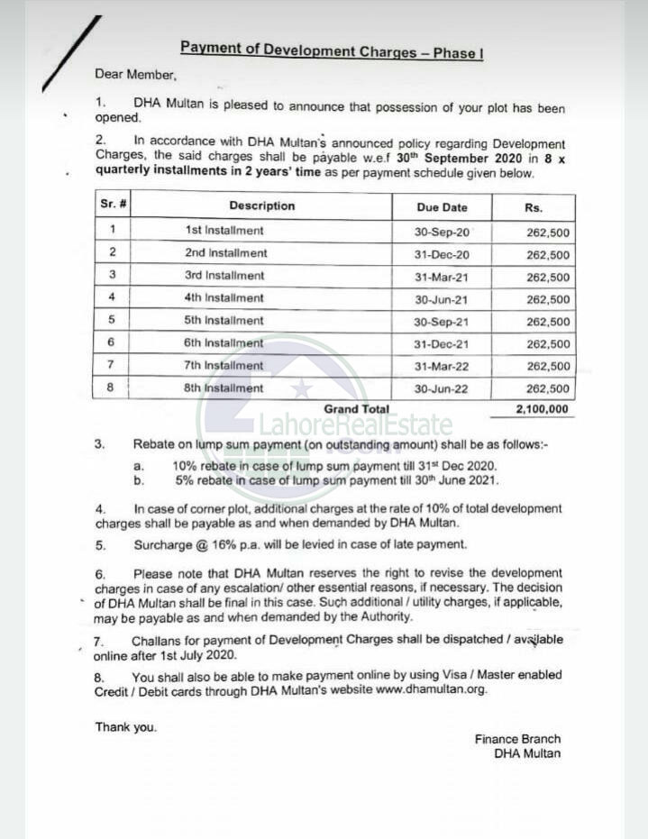 DHA Properties in Lahore Plots on Installments DHA Multan Properties Buy & Sell in Multan