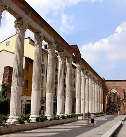 The Roman columns in front of the Basilica of San Lorenzo is the best known Roman relic in Milan