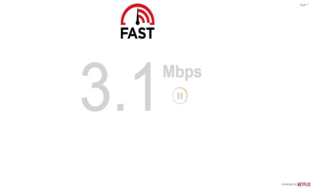موقع Fast موقع Fast اختبار سرعة الانترنت