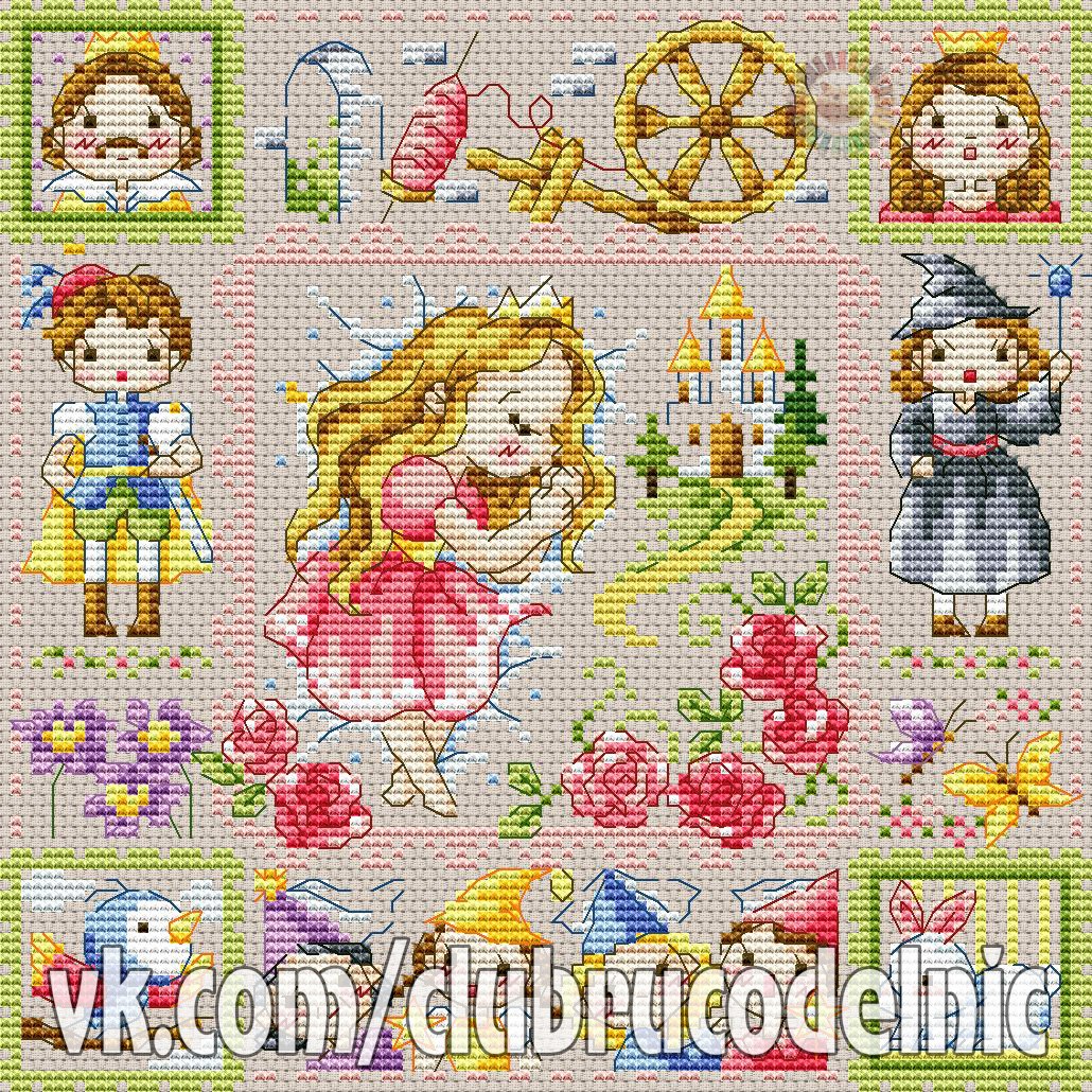 Fadas Em Ponto Cruz Ponto a Ponto : Mosaico conto de fadas em ponto Cruz